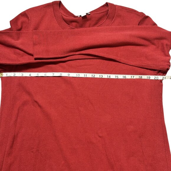 Jill Womens L Red Long Sleeve Knit Sweater Dress Minimalist Quiet Luxury casual - Picture 3 of 7